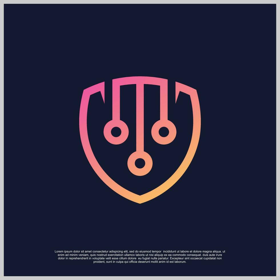 Shiled logo design with unique concept Premium Vector