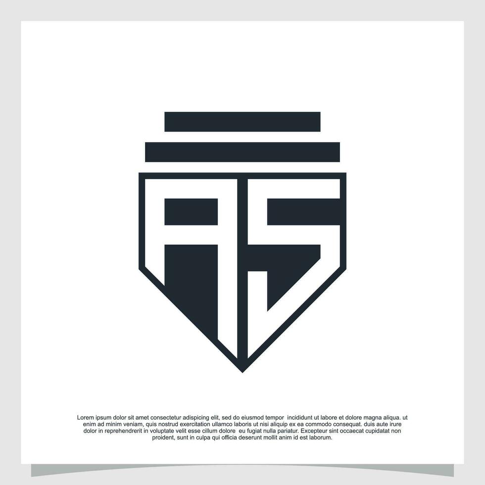 Logo design initial letter with shield for business creative concept Premium Vector