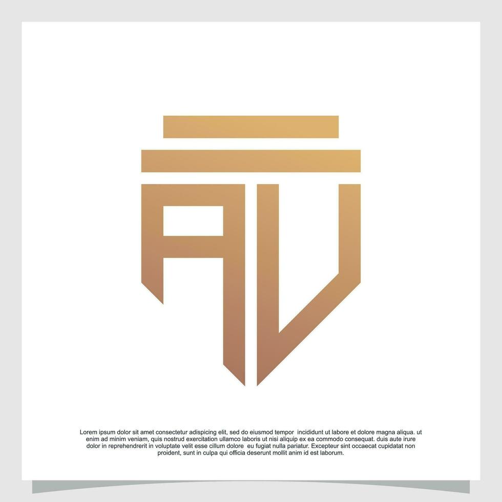 Logo design initial letter with shield for business creative concept Premium Vector