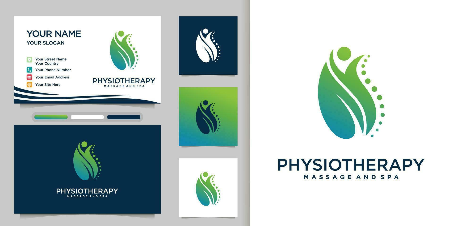 Physiotherapy logo design templates creative concept Premium Vector