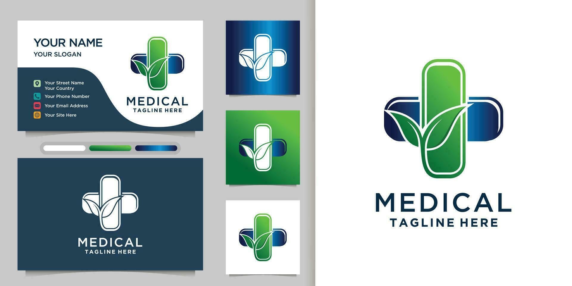 Medical health logo design templates unique concept with creative Premium Vector
