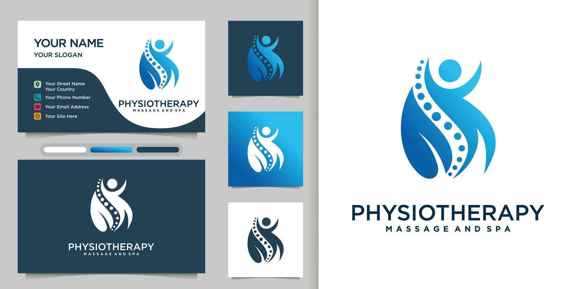 Physiotherapy logo design templates creative concept Premium Vector