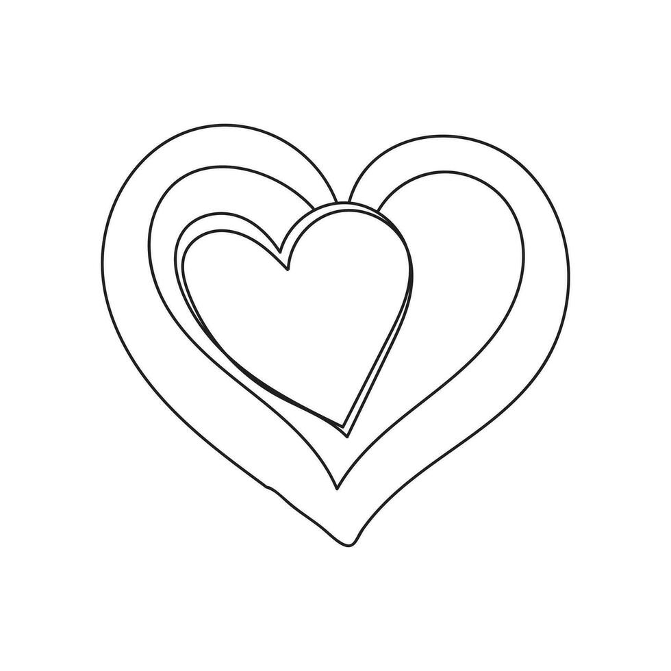 heart isolated on white background line art. vector