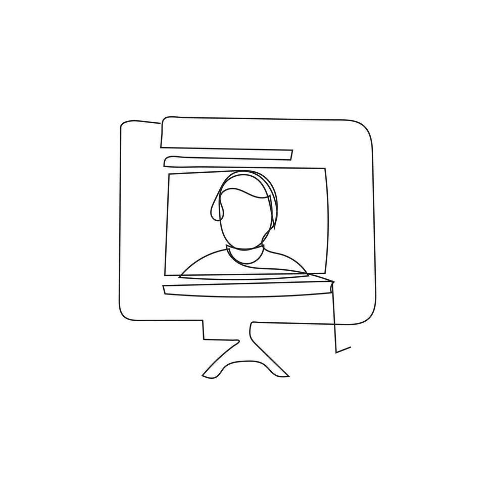 photocall live streaming one line art icon design vector