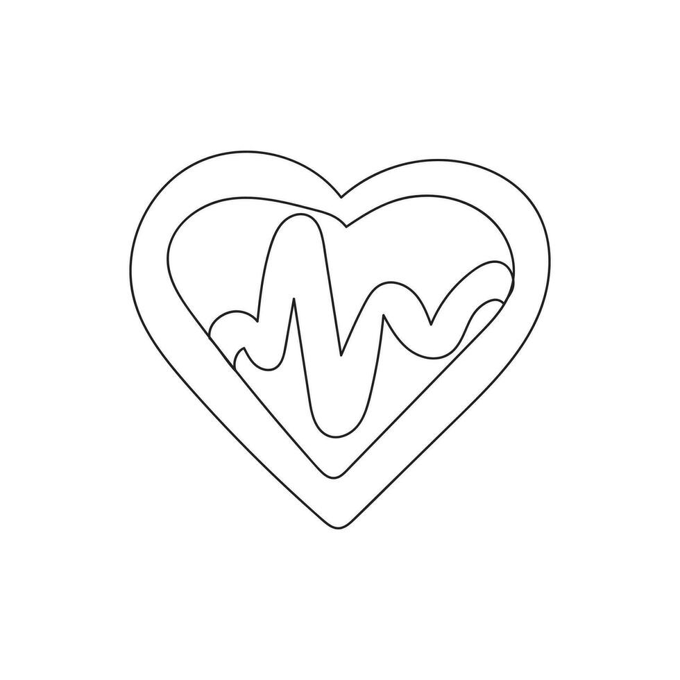 heart isolated on white background line art. vector