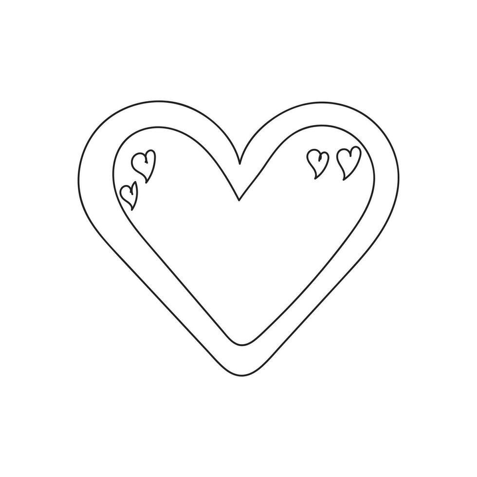 heart isolated on white background line art. vector