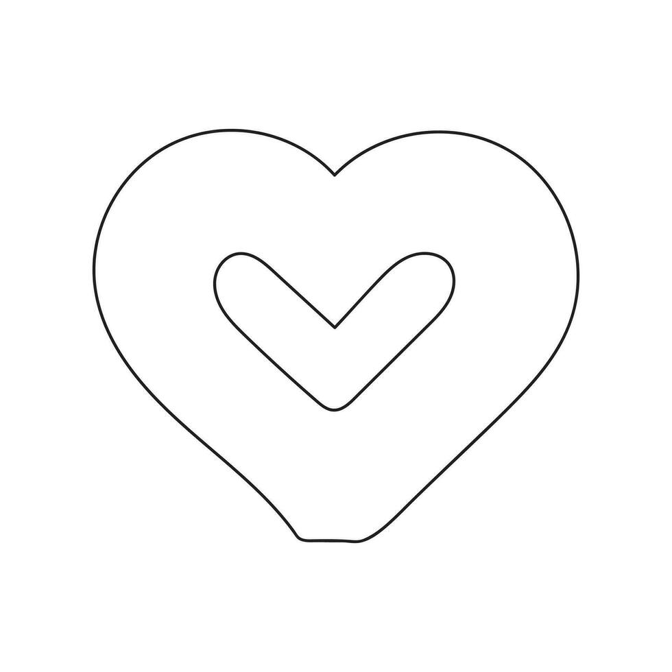 heart isolated on white background line art. vector