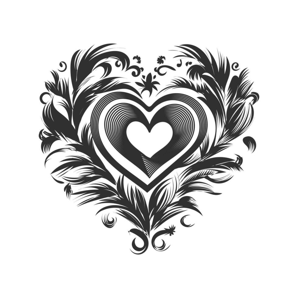 corazón aislado en blanco antecedentes línea Arte. vector