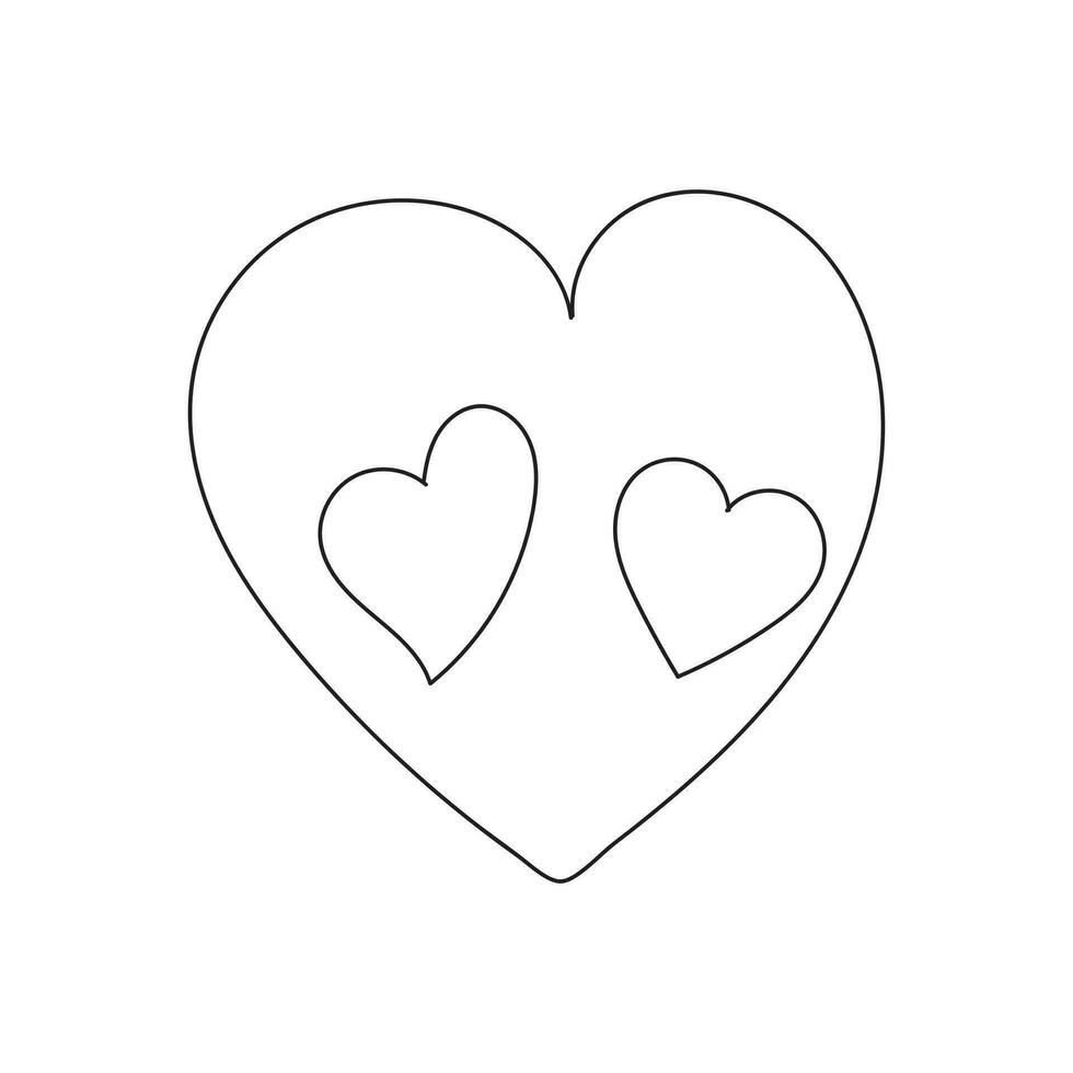 corazón aislado en blanco antecedentes línea Arte. vector