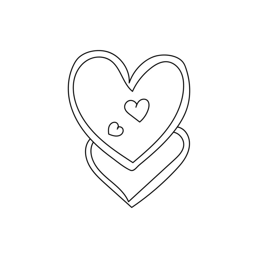 corazón aislado en blanco antecedentes línea Arte. vector