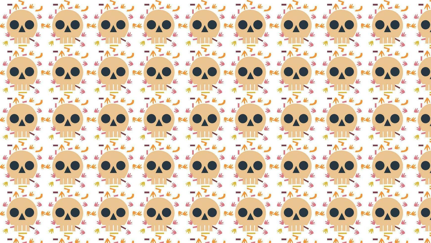 pattern with colorful dots skull background vector