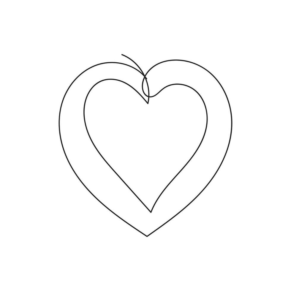 corazón aislado en blanco antecedentes una línea Arte. vector