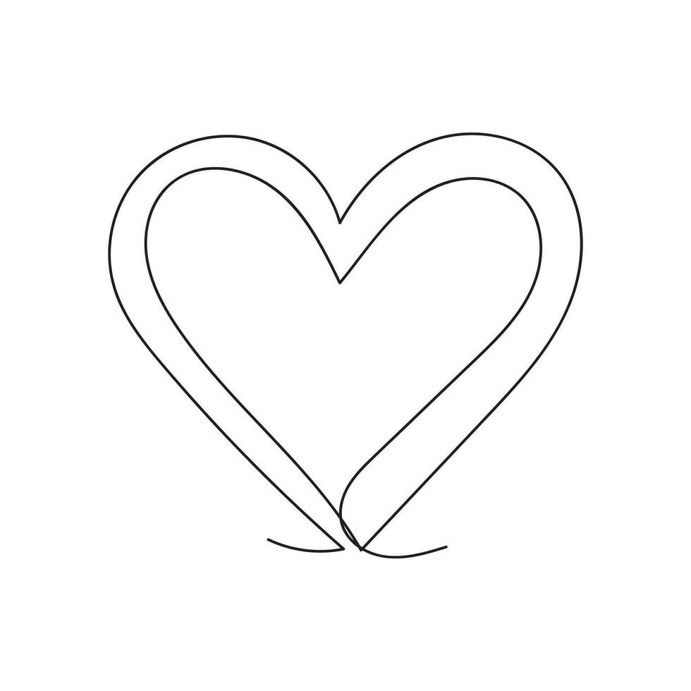 corazón aislado en blanco antecedentes una línea Arte. vector