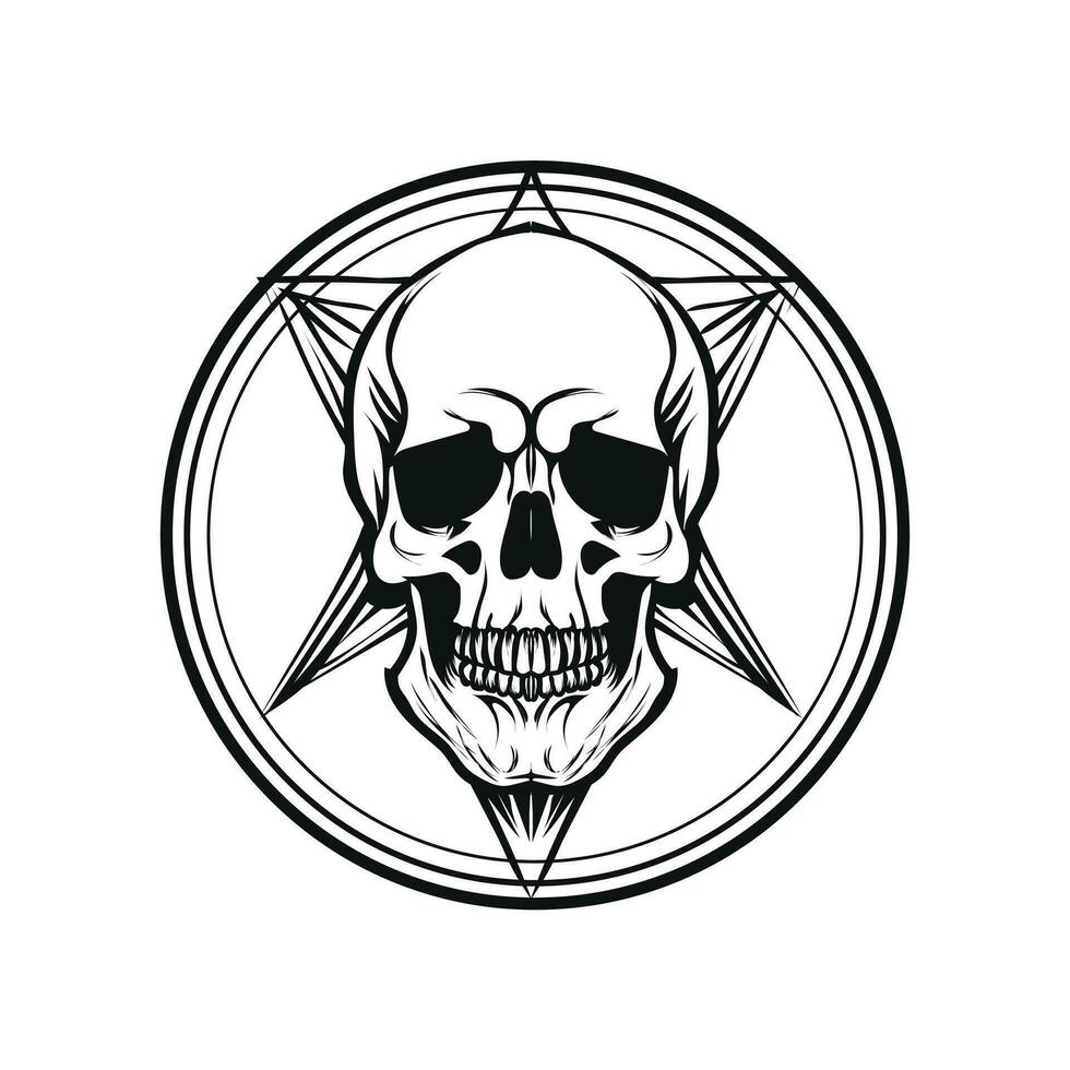 skull on black vector design