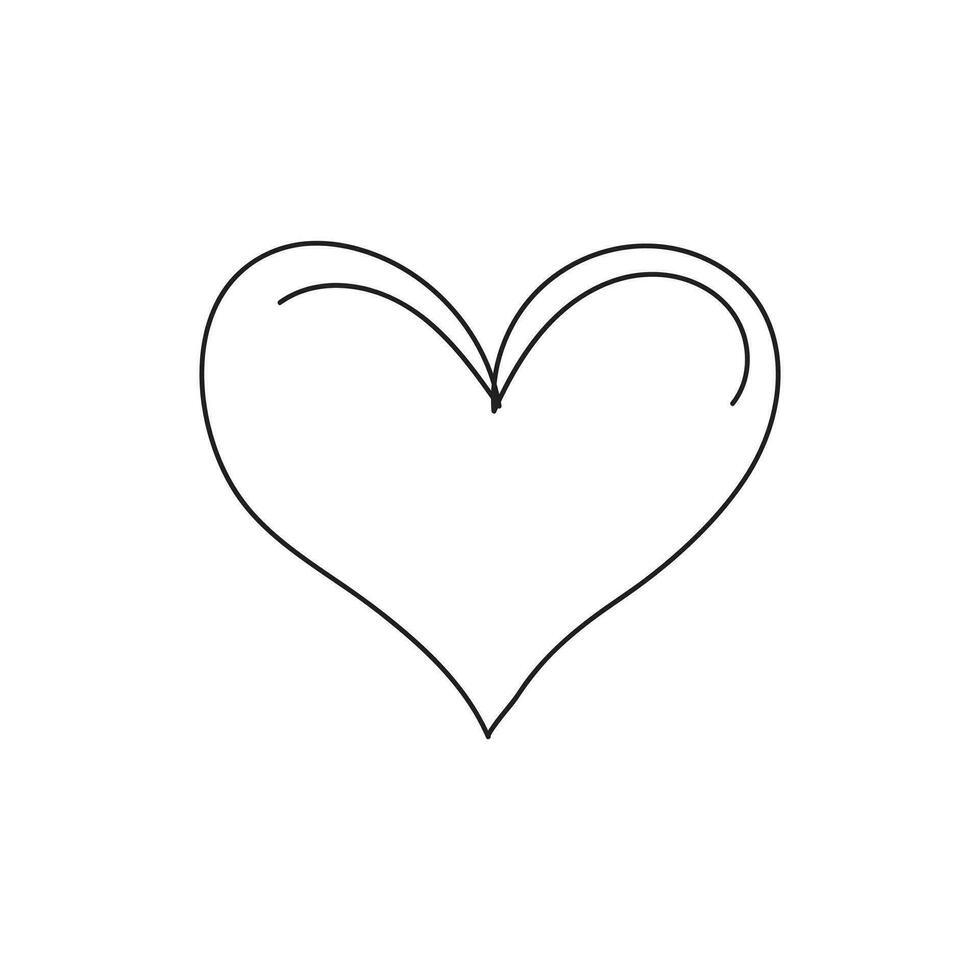 heart isolated on white background one-line art. vector