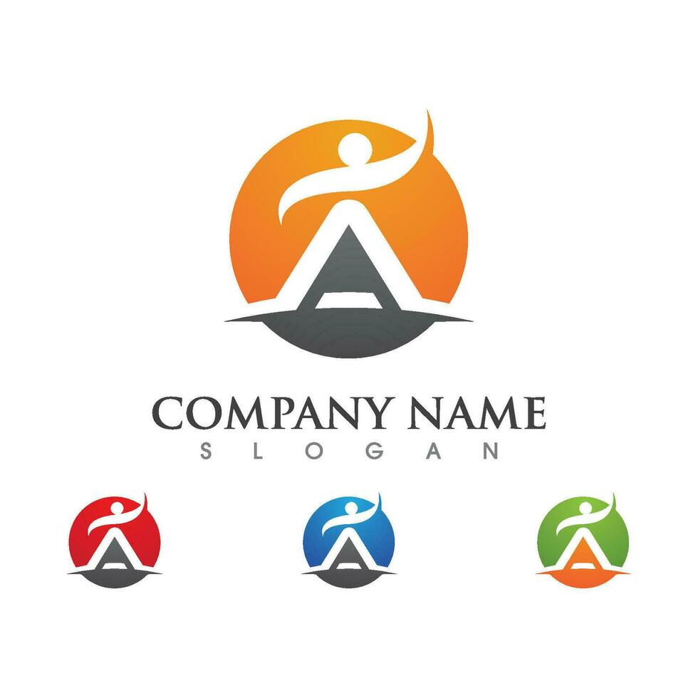 Human character logo sign vector