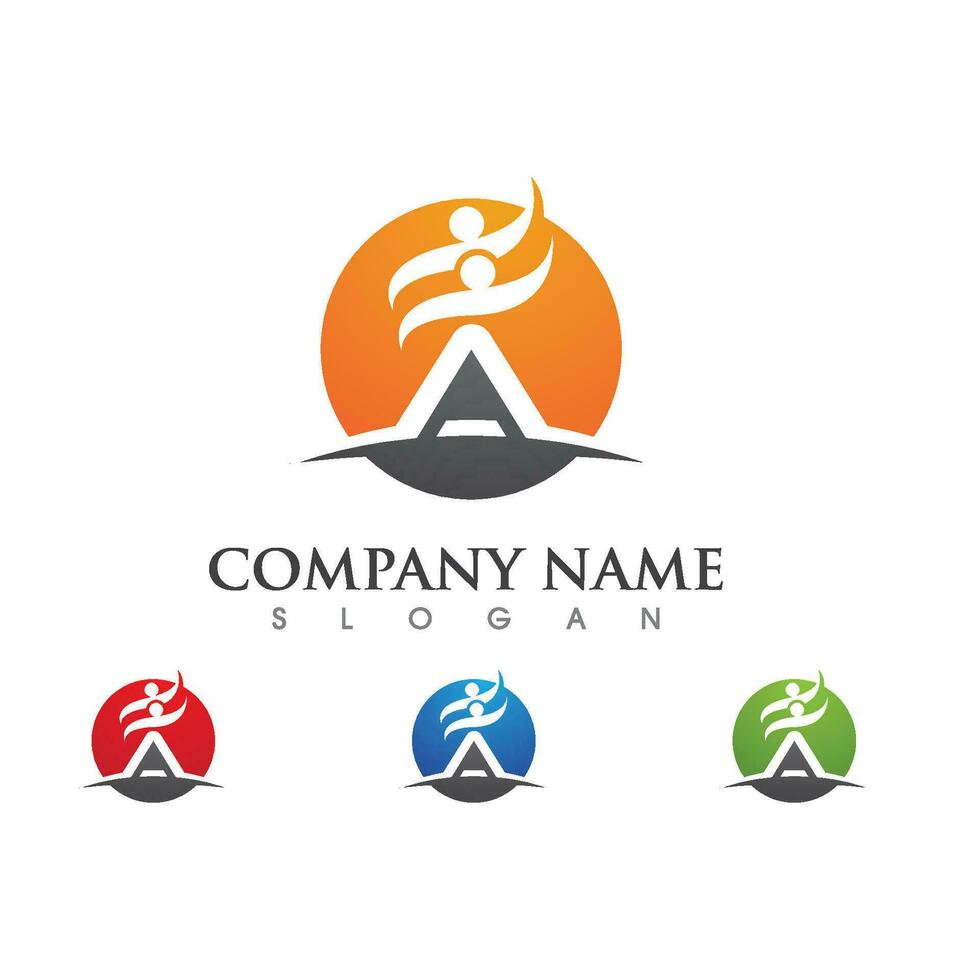 Human character logo sign vector