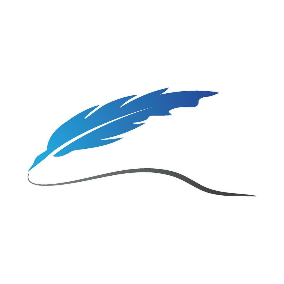 Feather pen Logo template Vector illustration