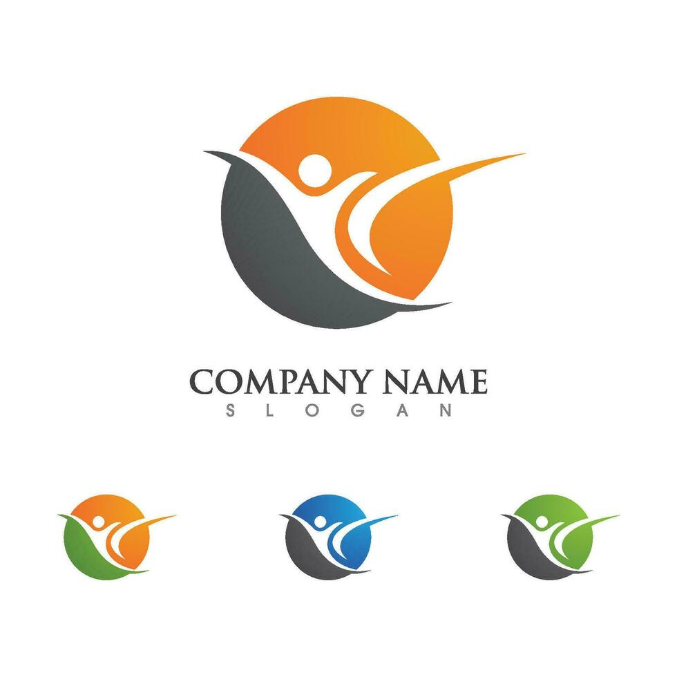 Human character logo sign vector