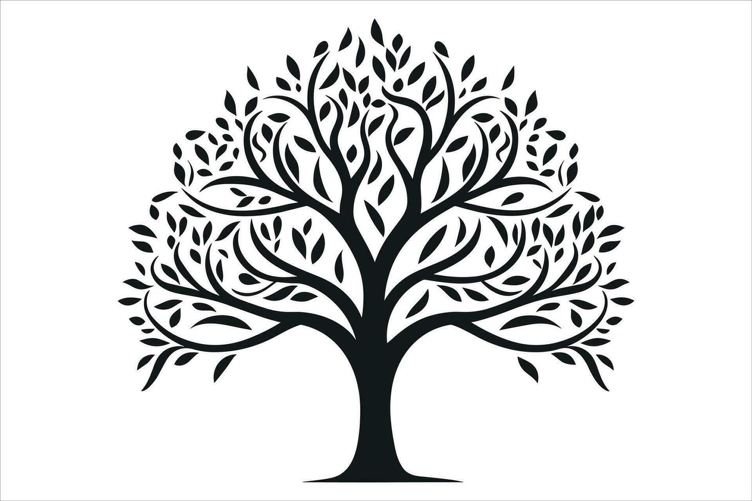 Black Tree Clipart Silhouette Vector Cutting  and Silhouette Vector