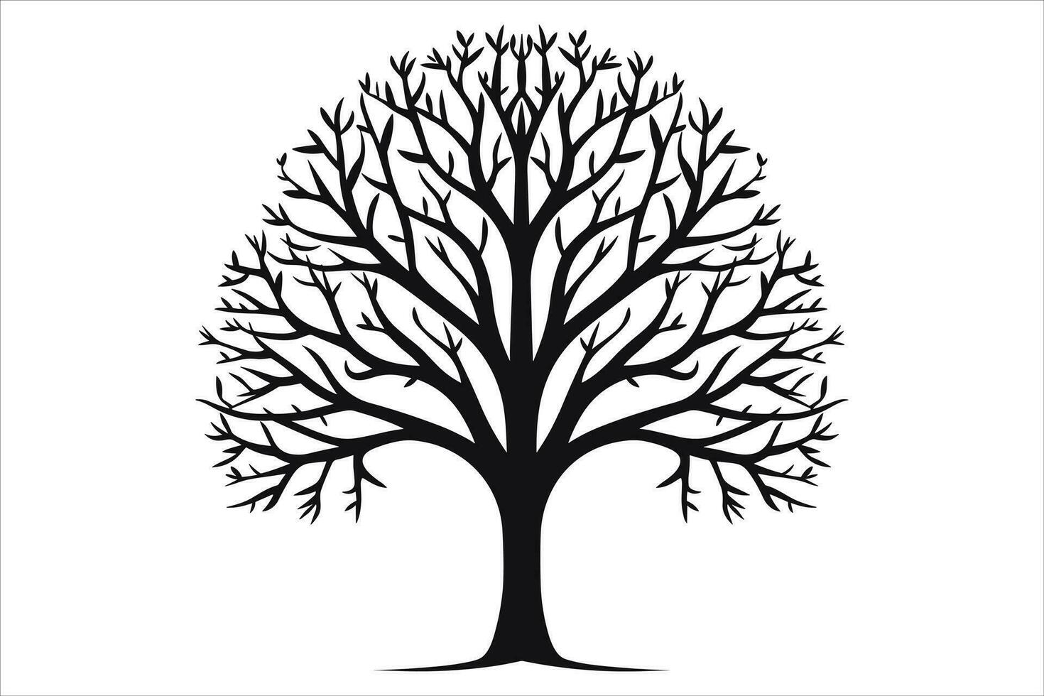 negro árbol clipart silueta vector corte y silueta vector