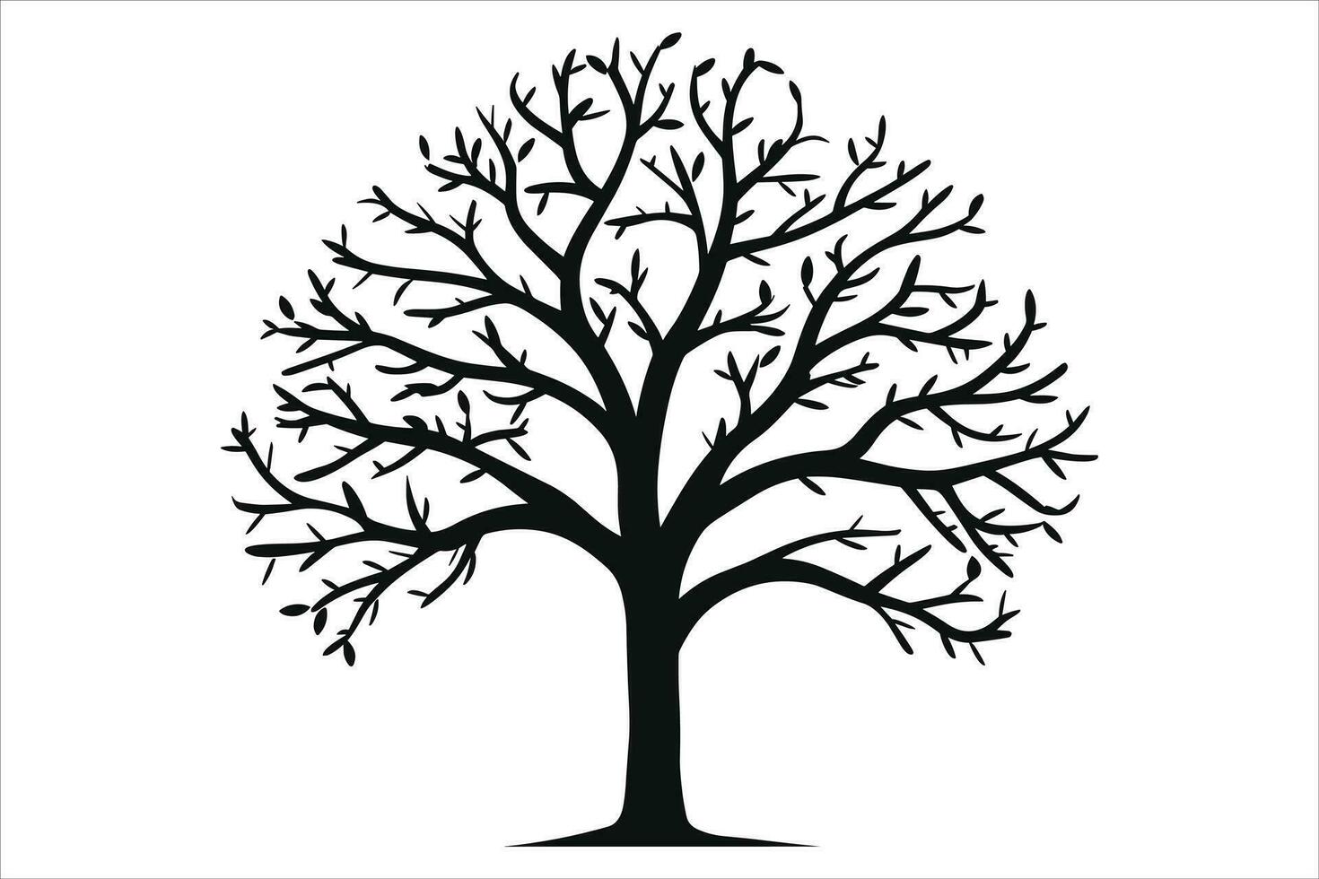 negro árbol clipart silueta vector corte y silueta vector