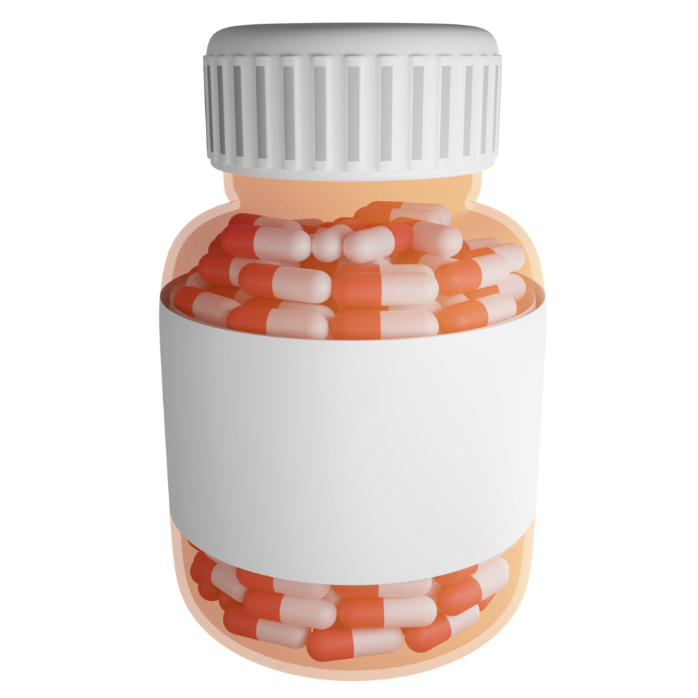 plein pilule bouteille clipart plat conception icône isolé sur transparent arrière-plan, 3d rendre des médicaments et santé concept png
