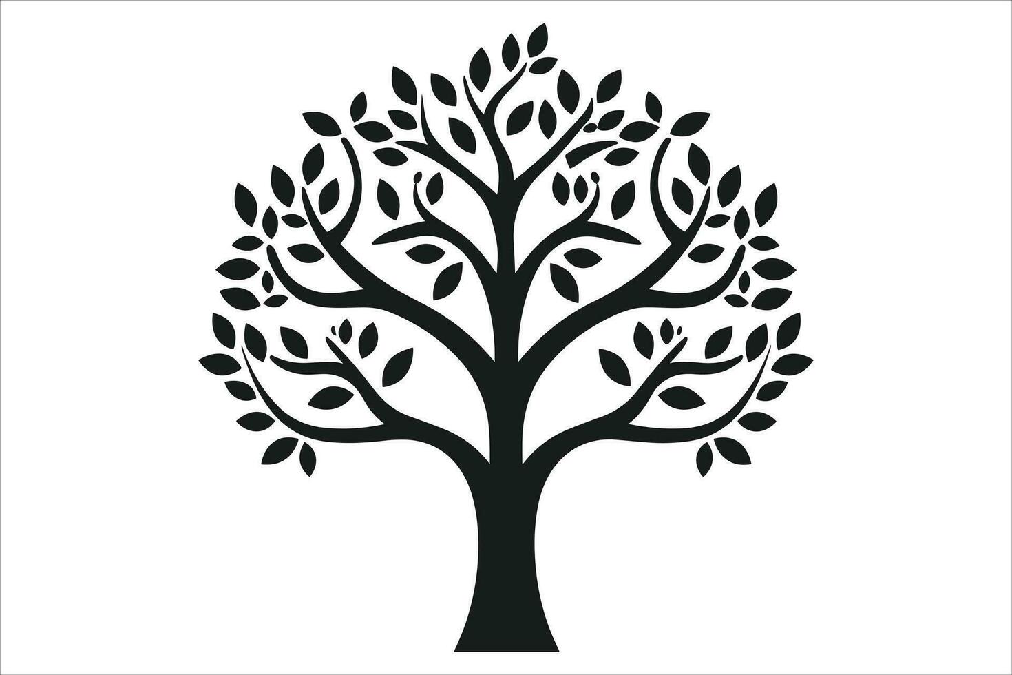 negro árbol clipart silueta vector corte y silueta vector