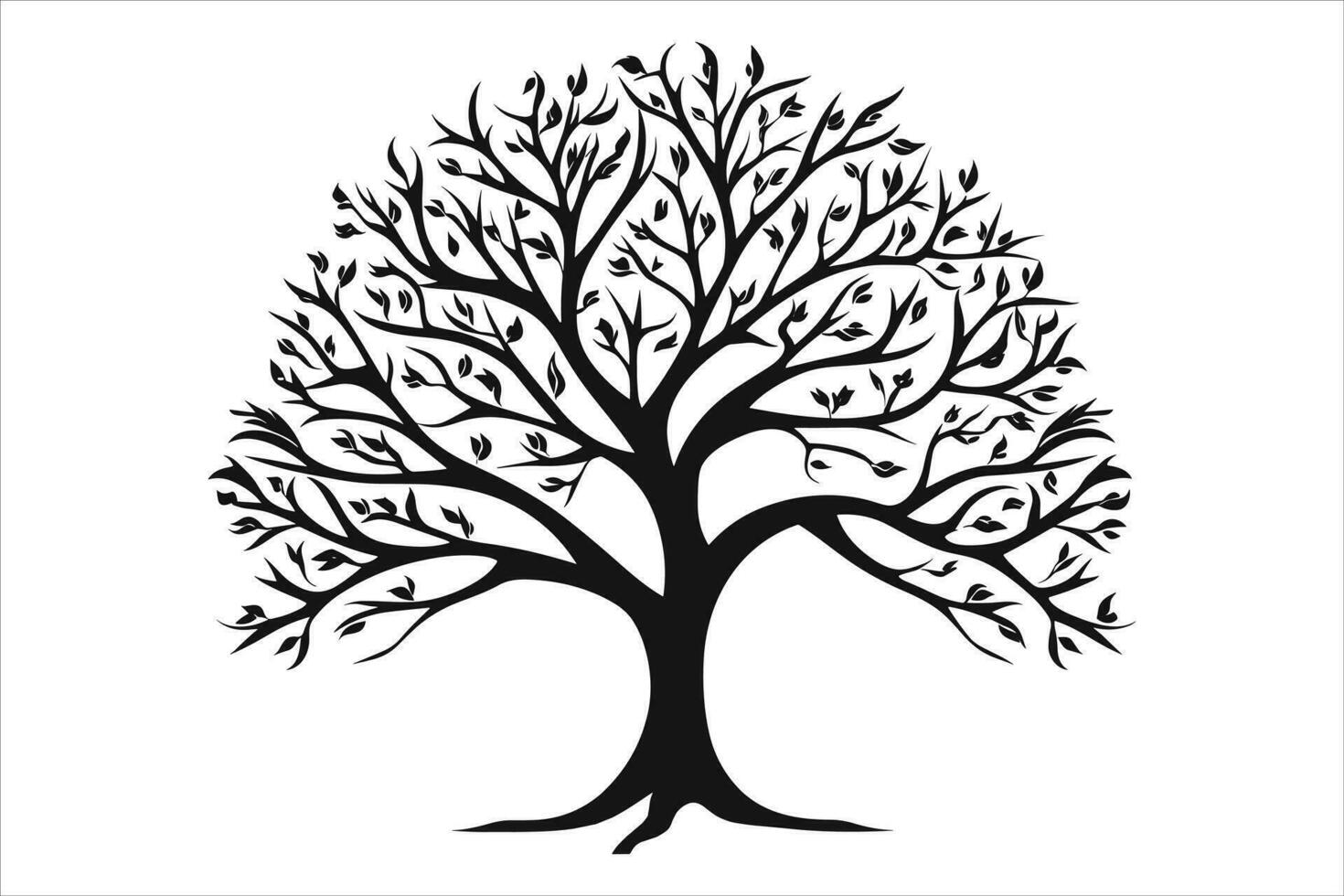 Black Tree Clipart Silhouette Vector Cutting  and Silhouette Vector