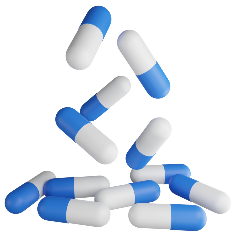 chute pilules capsule clipart plat conception icône isolé sur transparent arrière-plan, 3d rendre des médicaments et santé concept png