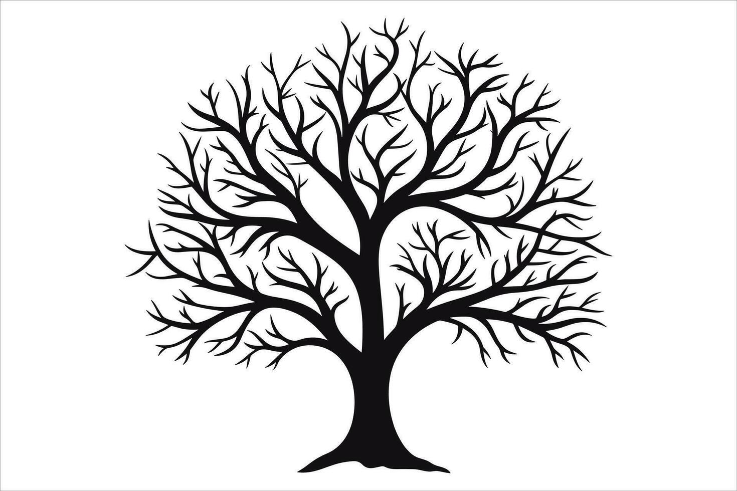 Black Tree Clipart Silhouette Vector Cutting  and Silhouette Vector