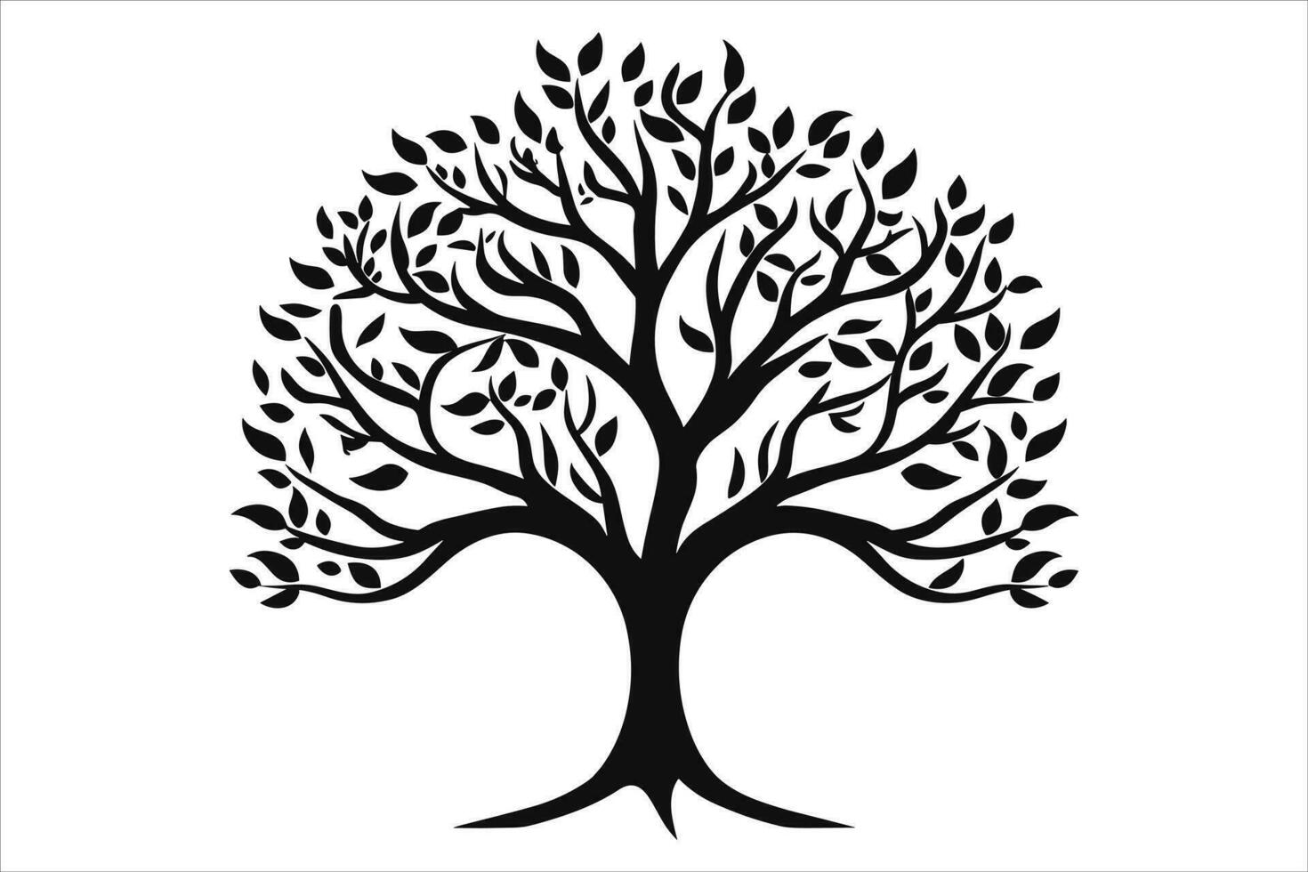 negro árbol clipart silueta vector corte y silueta vector