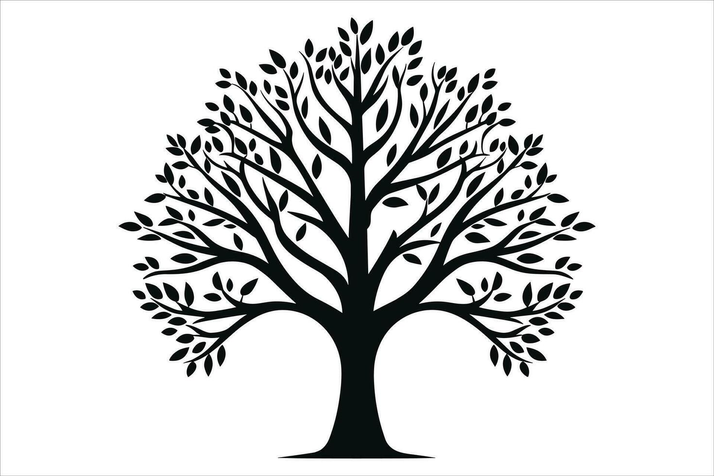 negro árbol clipart silueta vector corte y silueta vector