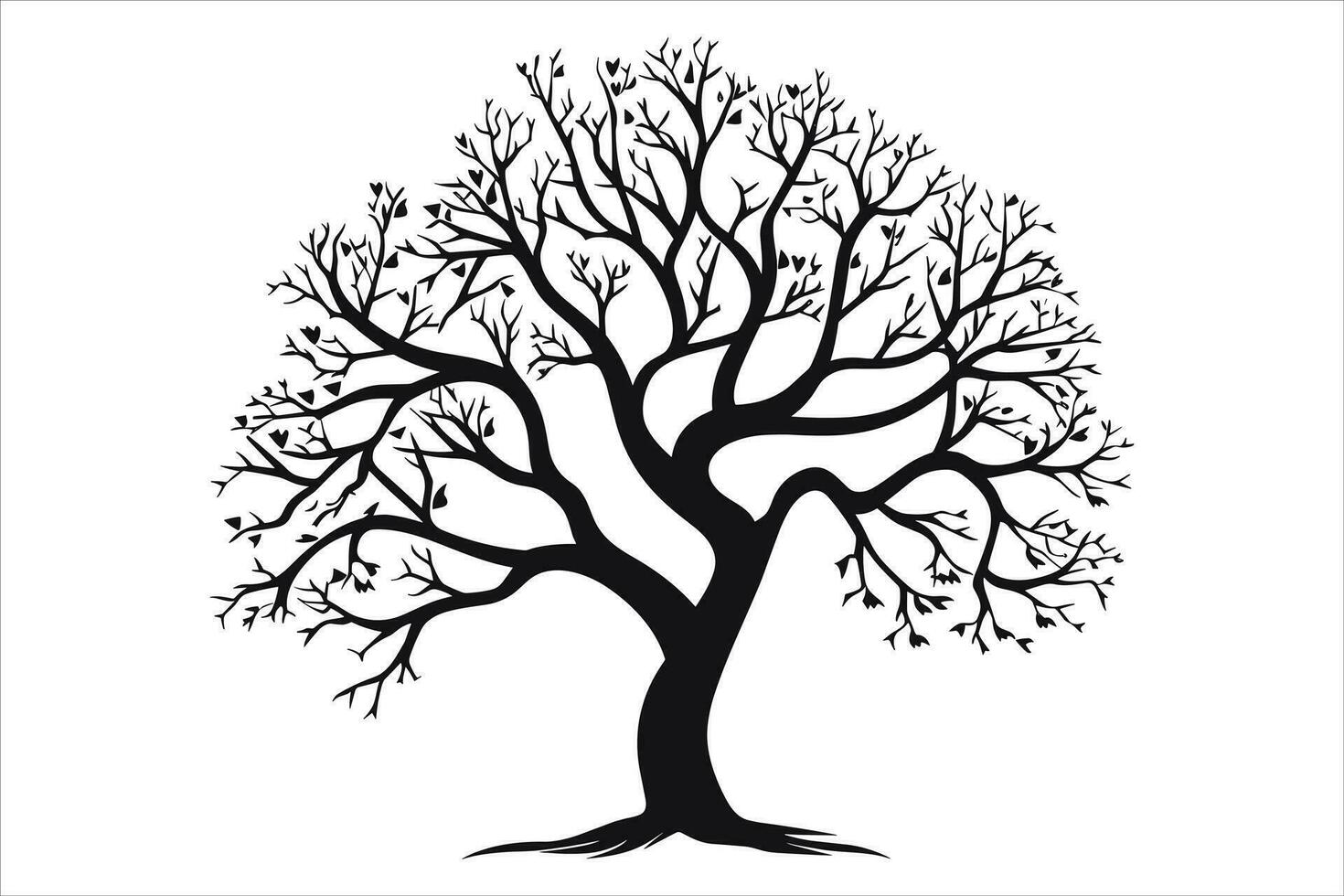 Black Tree Clipart Silhouette Vector Cutting  and Silhouette Vector