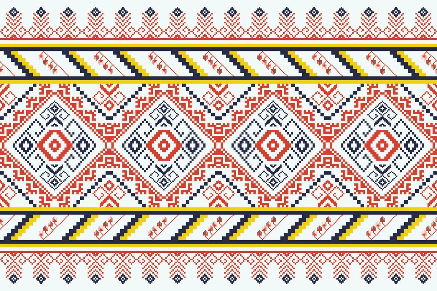 Ethnic seamless Fabric textures pixel art style. vector