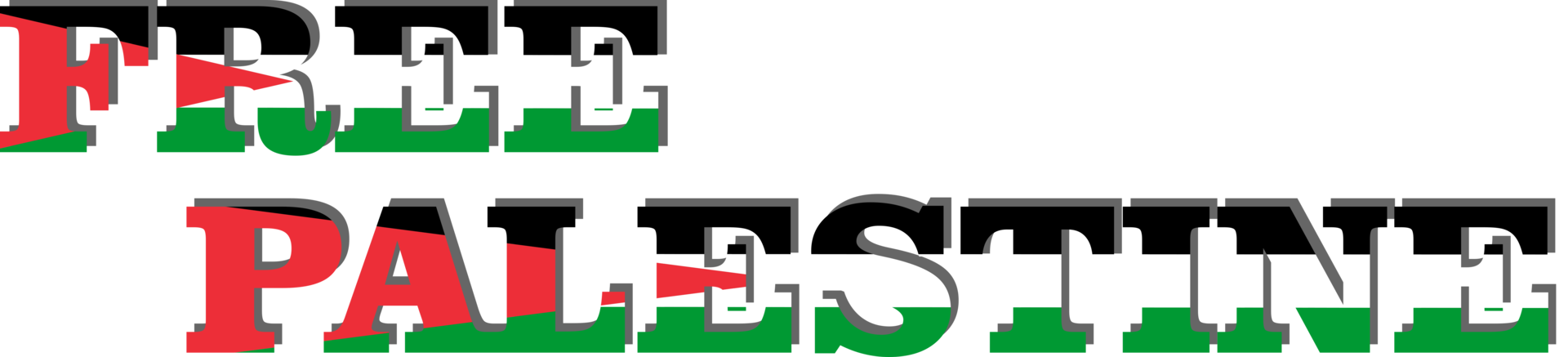 Free Palestine text typography transparent design illustration png