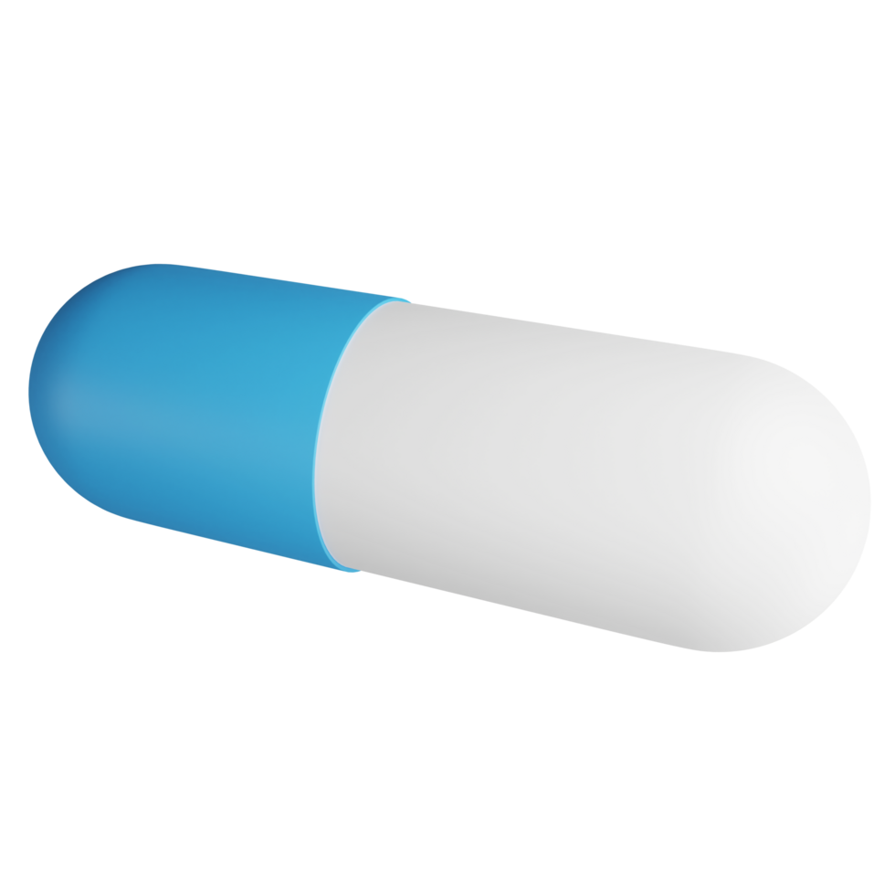 Pill capsule clipart flat design icon isolated on transparent background, 3D render medication and health concept png