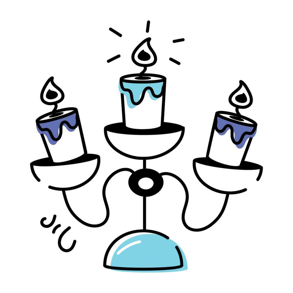 Premium doodle icon of candelabra vector