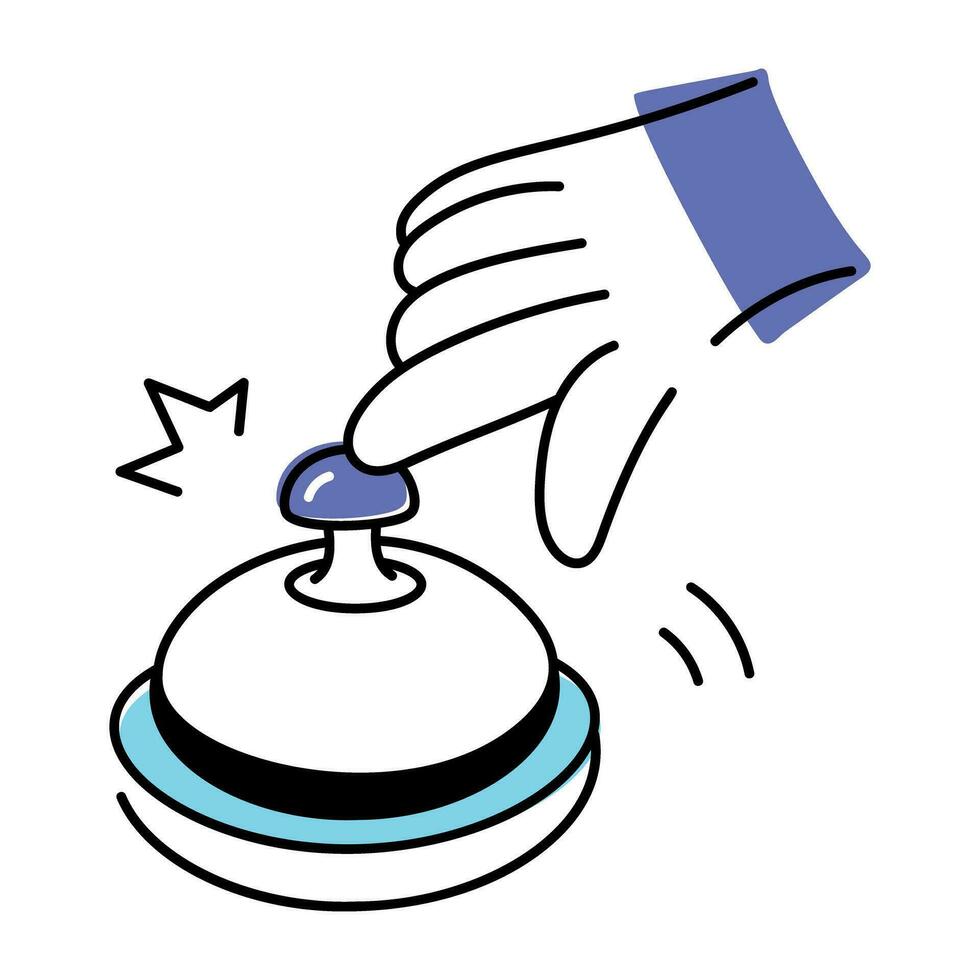 Handy doodle icon depicting hotel bell vector