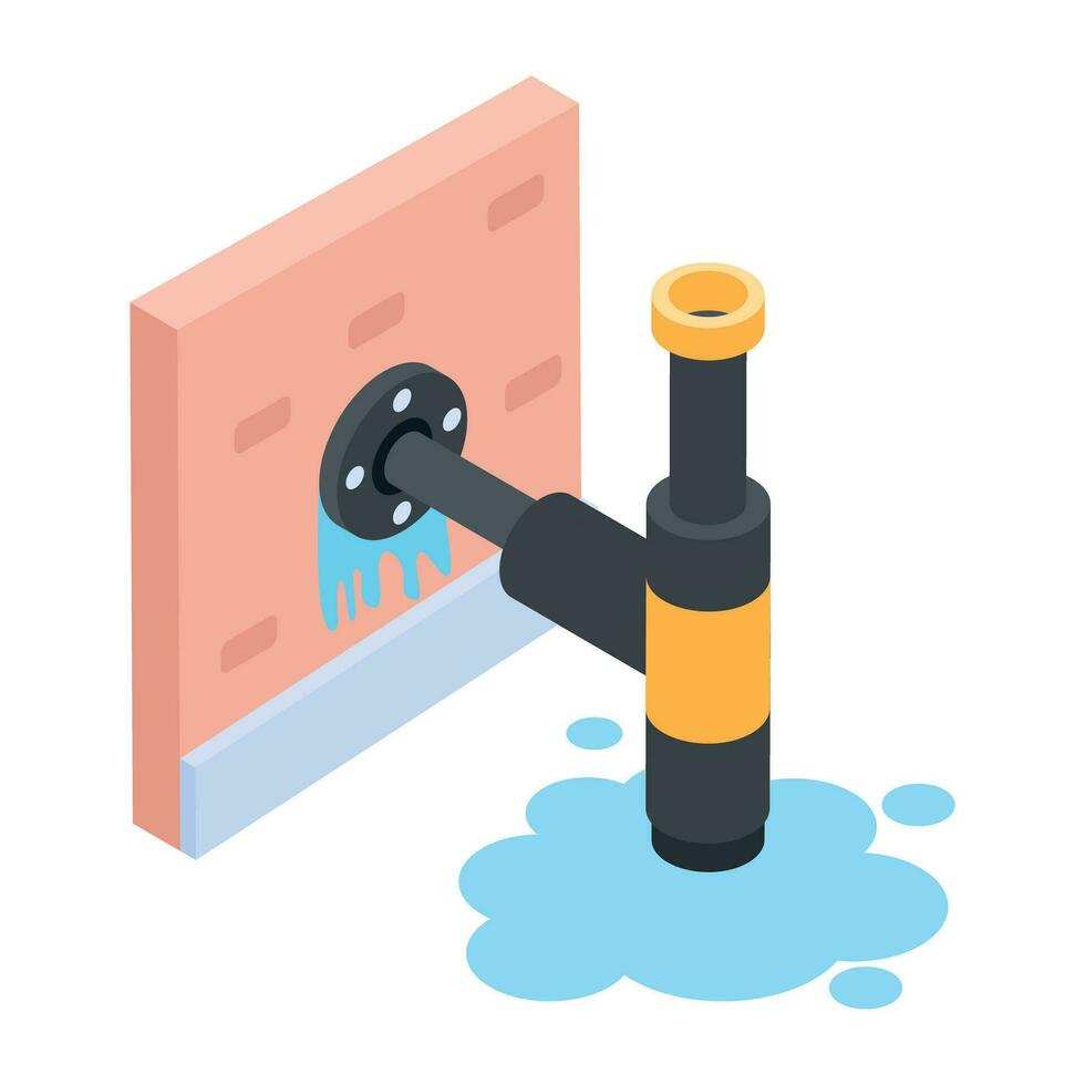 Plumbing Supplies Isometric Icon vector