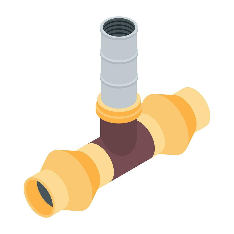 Plumbing Pipework Isometric Icon vector