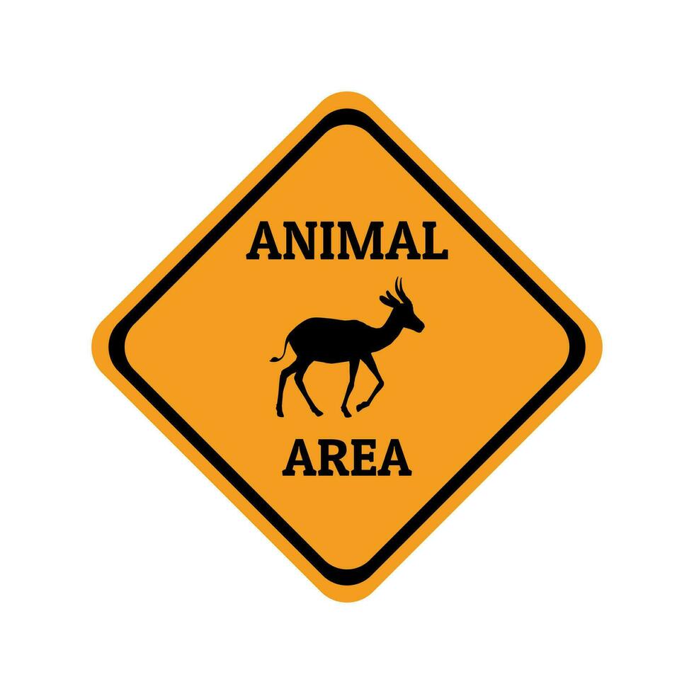 impala deer animal warning traffic sign flat design vector illustration