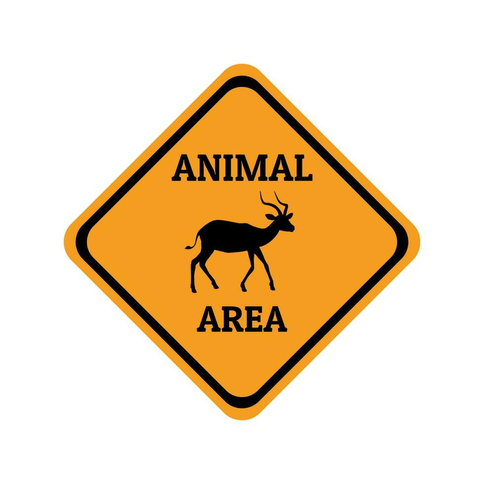 impala deer animal warning traffic sign flat design vector illustration