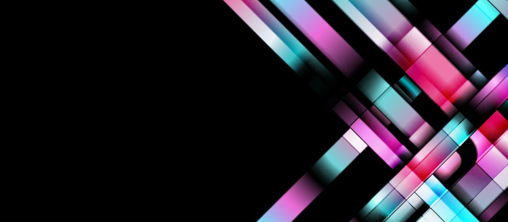 Blue and purple glossy stripes abstract geometric background vector