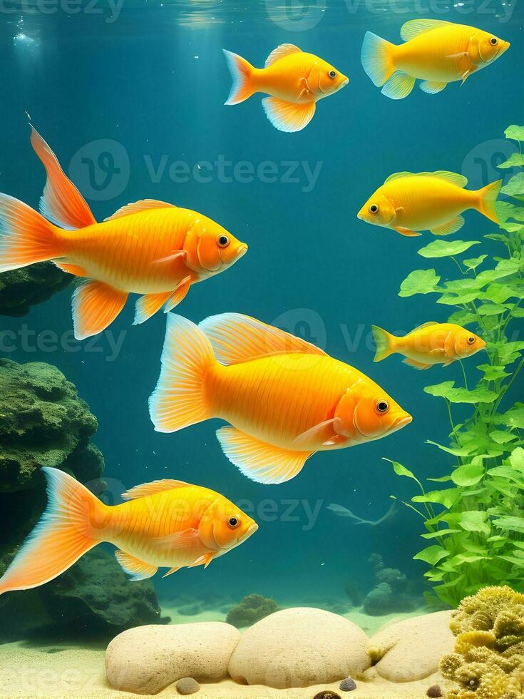 Fish in Aquarium AI Generative photo