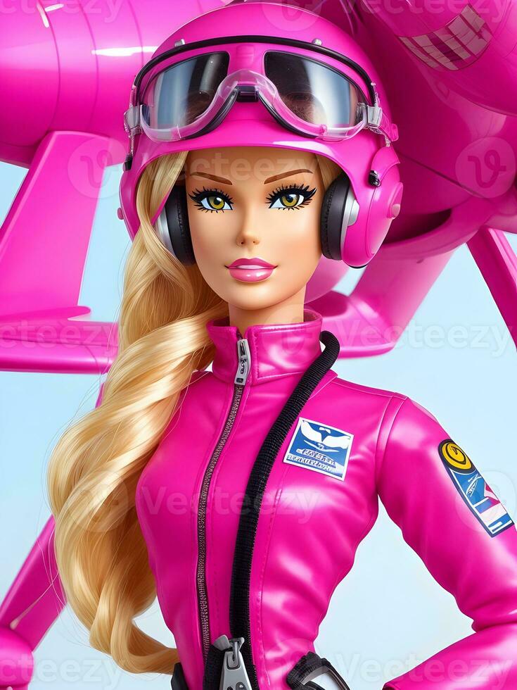 Barbie in Pilot Dress AI Generative photo