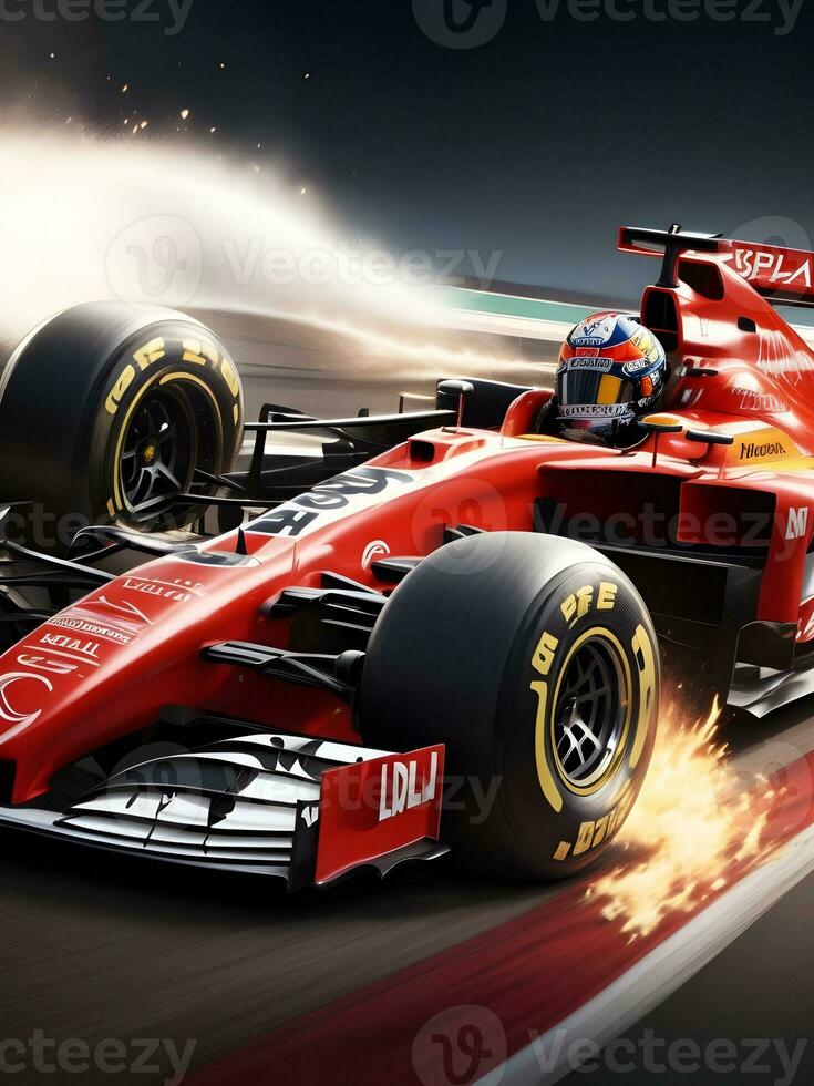 Formula One Car Wallpaper for mobile screen AI Generative photo