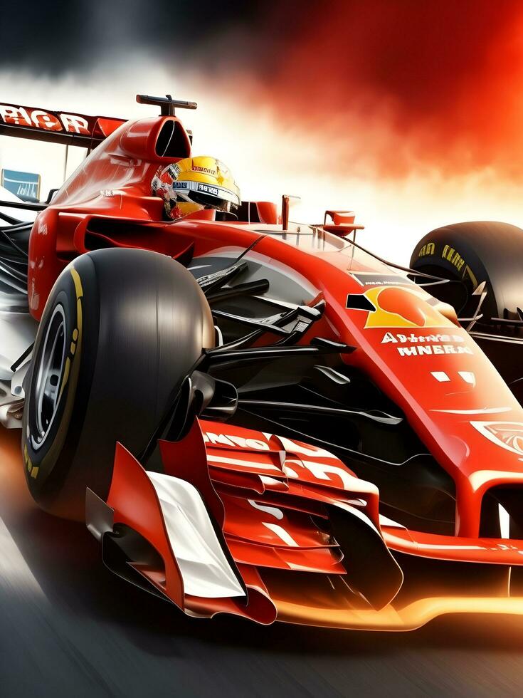 Formula One Car Wallpaper for mobile screen AI Generative photo