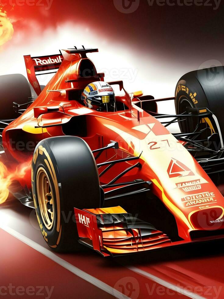 Formula One Car Wallpaper for mobile screen AI Generative photo