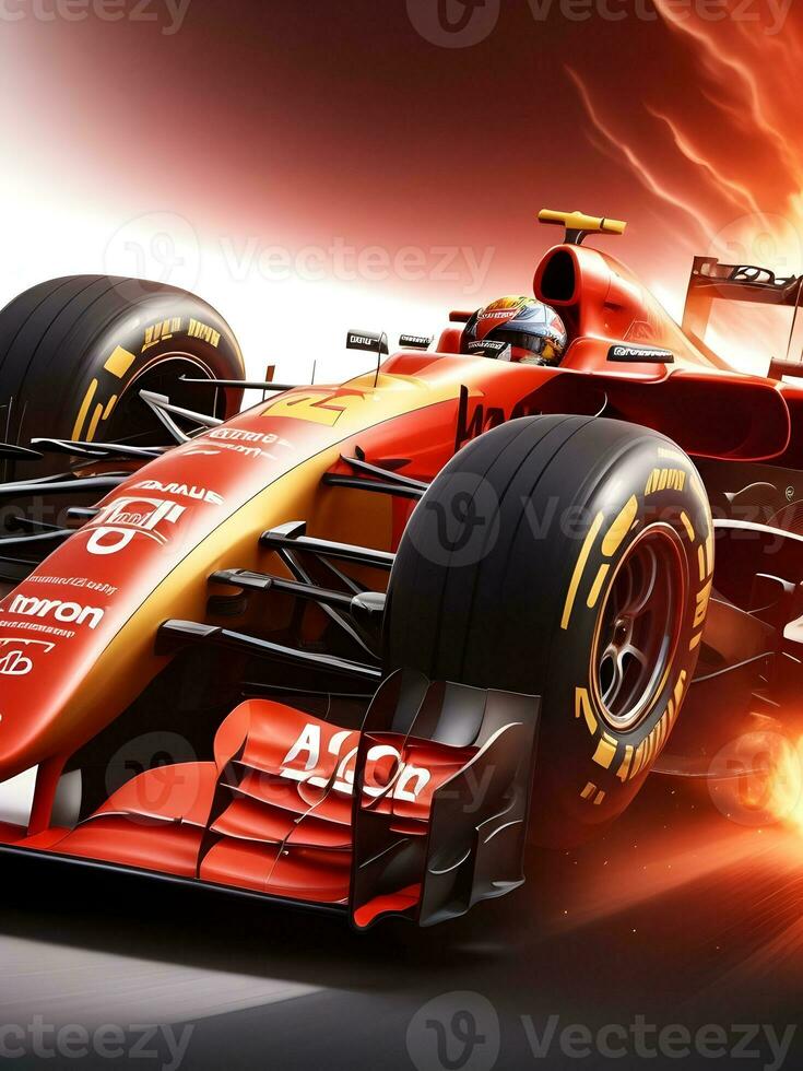 Formula One Car Wallpaper for mobile screen AI Generative photo